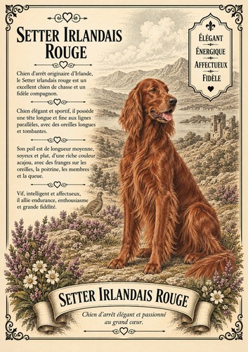 Affiche setter irlandais - affiche,