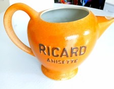 Antique Vintage RICARD Anisette Round Ceramic Advertising Pitcher