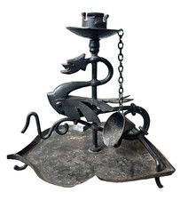 Antique Bougeoir en Fer Forgé zoomorphe - Art populaire