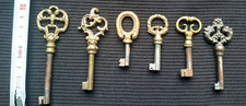 Lot of 6 old keys, furniture keys, chest of drawers, buffet, closet, lock,