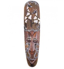 Masque Africain en bois 50cm motif Girafes