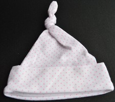 Bonnet bébé blanc rose à