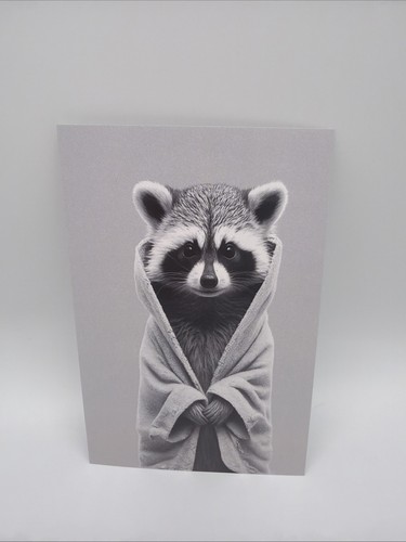 Postcard poster raccoon - poster, a6