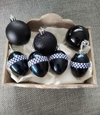 7 BOULES DE NOEL BLEUES TRES FONCE ET NOIRES