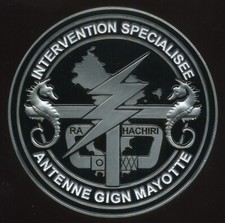 GENDARMERIE / MEDAILLE DE TABLE ANTENNE GIGN MAYOTTE - diam 8 cm