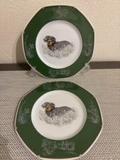 Hermes Chiens Courants & Chiens d'Arret Teckel a poil drez Plate Pair Set 21cm