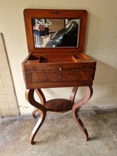 Mahogany and Mahogany Veneer Worker Table Charles X Era - Restoration