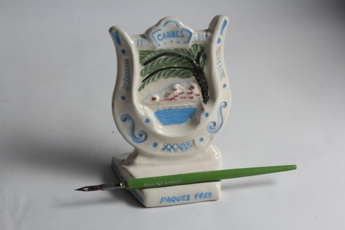 Porte plume porcelaine ondine - plume,