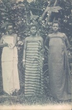 Belgian CONGO 3 young ladies in dresses 1910 PC