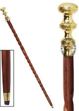 Canne de marche en spirale en laiton bâton en bois palissandre style vintage ...