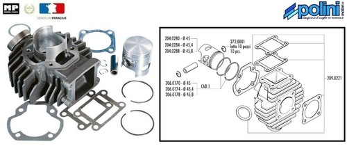 Kit cylindre piston segments - kit,