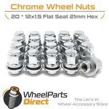 Wheel Nuts (20) 12x1.5 Chrome for Toyota Corolla [Mk12] 18-22 on Original Wheels