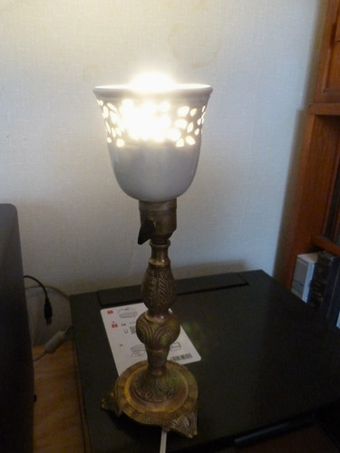 Lampe ancienne pied bronze - lampe,