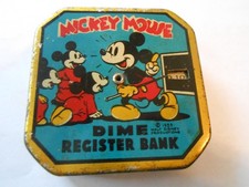 1939 Mickey Mouse Dime Register Bank Walt Disney Productions
