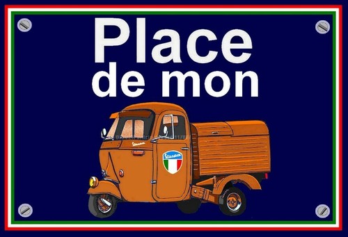 Plaque place mon vespa - plaque,