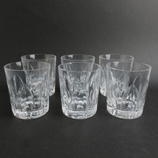Executive by Val St Lambert Cut Crystal 4" Set of 6 Double Old Fashioned Glasses