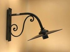 4350 Wrought Iron Outdoor Wall Sconce Lamp with Enamel Plate