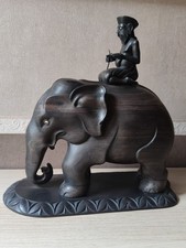 Sculpture éléphant et cornac