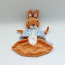 Doudou plat lapin marron blanc