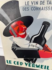 Ancien carton vin cep vermeil