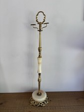 Ancien Cendrier sur Pied En Laiton Et Albâtre Ou Marbre - Vintage - Hauteur 68cm