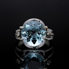 Bague aigue-marine diamants