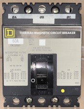 FAL32060 Square D 3 Pole Circuit Breaker, 60A, 240V, 50/60Hz