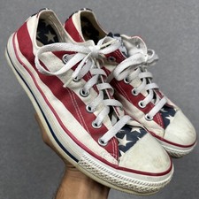 Vintage Converse Chuck Taylor Shoes Size 7 USA Made American Flag Low All Star