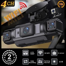 Caméra Embarquée Dashcam Voiture 4 Caméras 1080P Mode Parking 24h Wifi 5G 128 Go