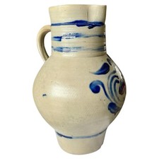 Antique 1930s Betschforf Alsatian Sandstone Pitcher - Large Alsatian Jug