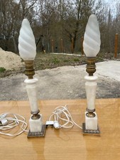 2 Lampes de table en marbre et