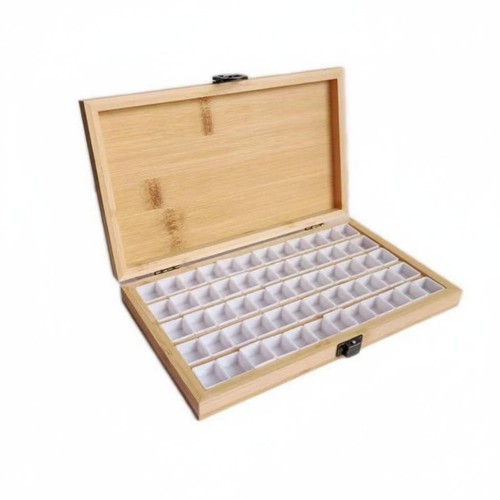 Palette aquarelle vide bois - en,