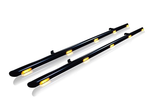 Noir guidon latéral - +, leds