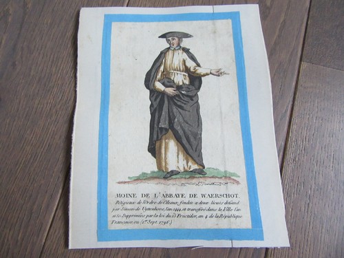 Gravure 18ème moine waerschot - gravure,