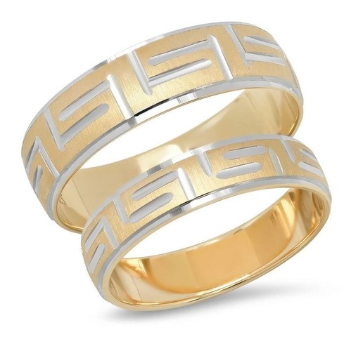 14k grec clé mariage bande - 14k,