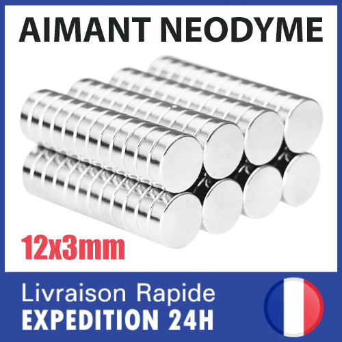 Lot aimant neodyme 12x3 - neodyme, mm