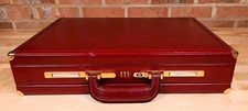 Ventura Calf Finish Leather 24K Gold Plated Expandable Attache Briefcase Vintage