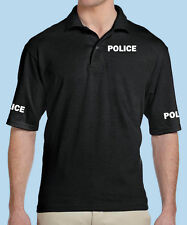 Police Classic Black Polo Shirt, Safety Business, Professional, 5050 Dryblend