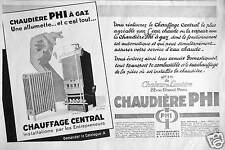 PHI GAS BOILER ADVERTISING A MATCH AND THAT'S IT ALL HEAT AND LIGHT