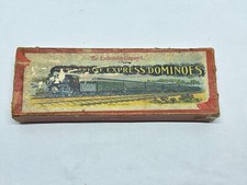 Vintage 1920's Double Twelve Express Dominoes Set Train Theme On Tiles 91pcs