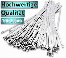 100 pièces Attache-câble métallique inox 300 mm x 4,6 mm robuste