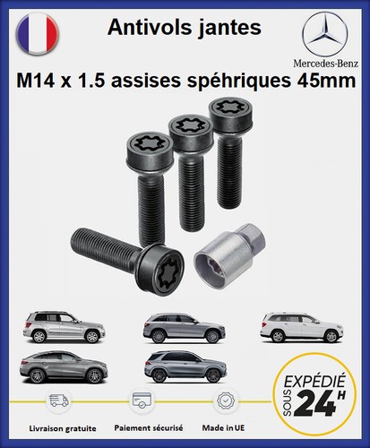 Ecrous antivol roues noir - antivol,