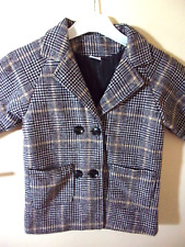 Réf.370 FILLE MANTEAU manche longue  carreaux doublé 3-4 ans