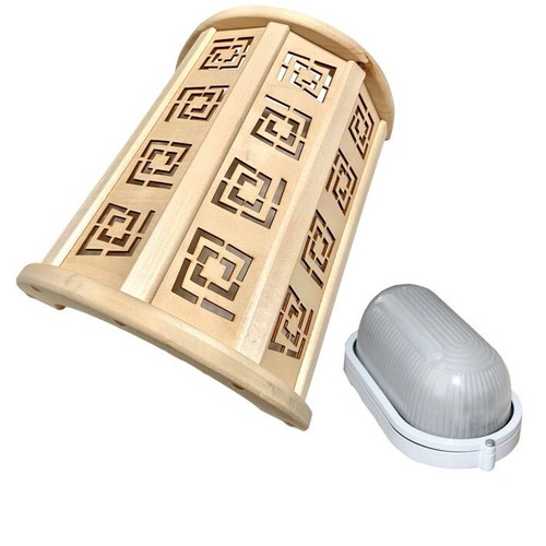 Ensemble lampe sauna bois - ensemble,