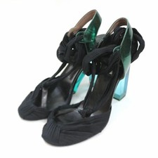 Dries Van Noten Clear Heel Sandals 38 Black Used Shoes 11cm Heel