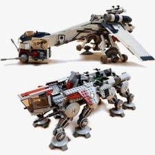 DIY Star Wars Republic Dropship with AT-OT Walker 10195 -Building bricks Toy Set