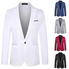 Veste de costume décontractée homme un bouton business couleur unie blazer man
