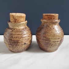 2 Pots En Grès Signés Alain RECH Biot Vintage Collection Céramique Rare 70's