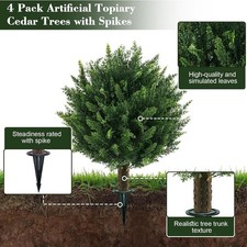 Buis Artificiel Topiaire avec Arbustes Artificiels pour Tonnelle de Jardin