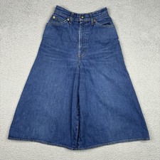 Vintage Levi’s Culottes Pants Woman’s 7 Blue Wide Leg Raver Denim Talon Zip 70s
